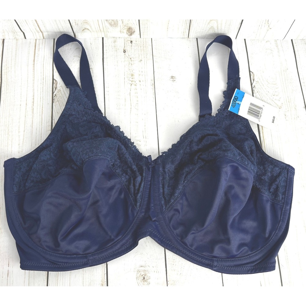 Bali Full Coverage Underwire Lace Bra Navy Blue 40DDD NWT B010